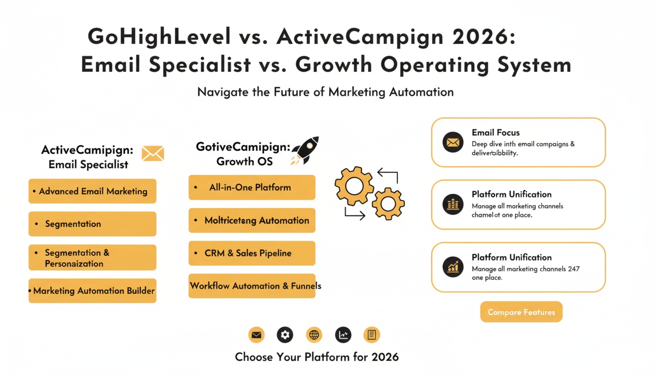 GoHighLevel vs. ActiveCampaign 2026: Email Specialist vs. Growth Operating System