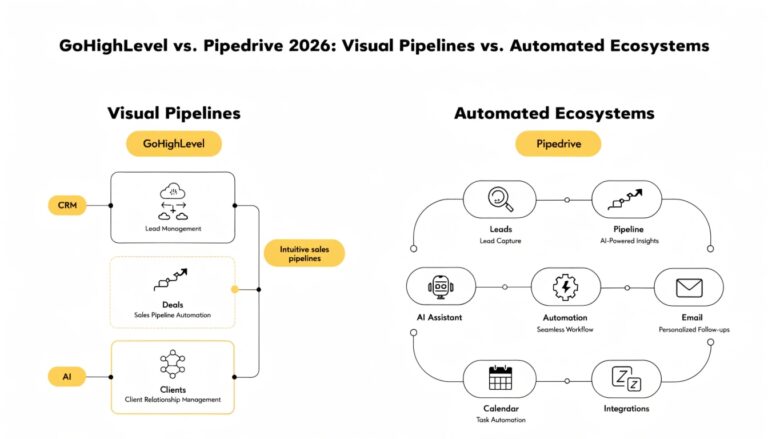 GoHighLevel vs. Pipedrive 2026: Visual Pipelines vs. Automated Ecosystems